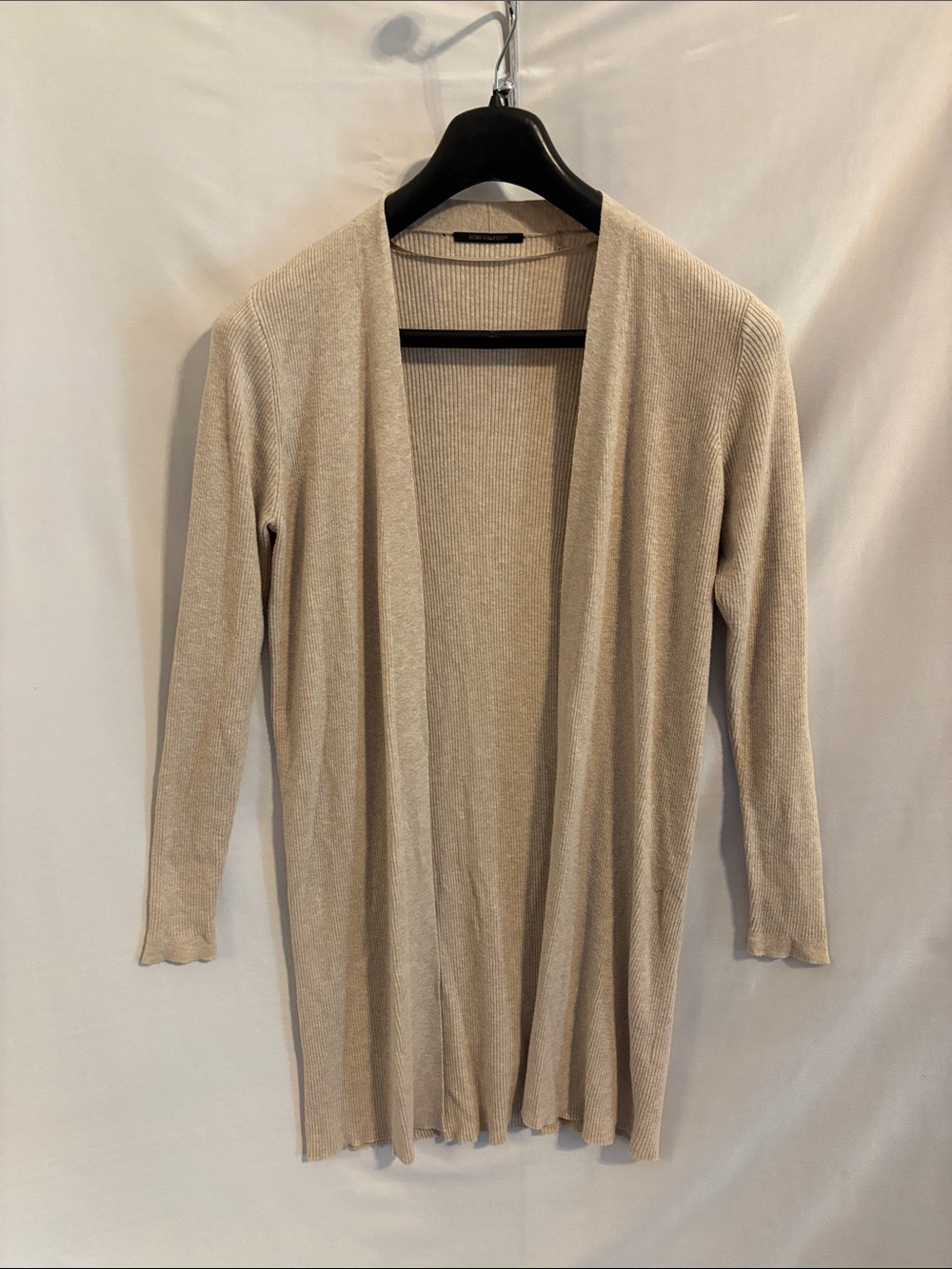 Kobi Halperin beige open-front ribbed knit cardigan Small